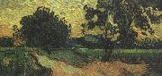 Vincent Van Gogh Landscape with thte Chateau of Auvers at Sunset nn04) oil painting on canvas